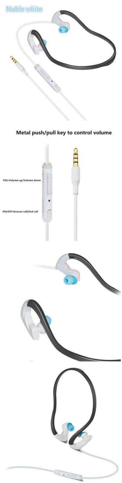 Wired Sweatproof Earhook In Ear Sport Headphones neckband earphone with Microphone for Running Jogging
