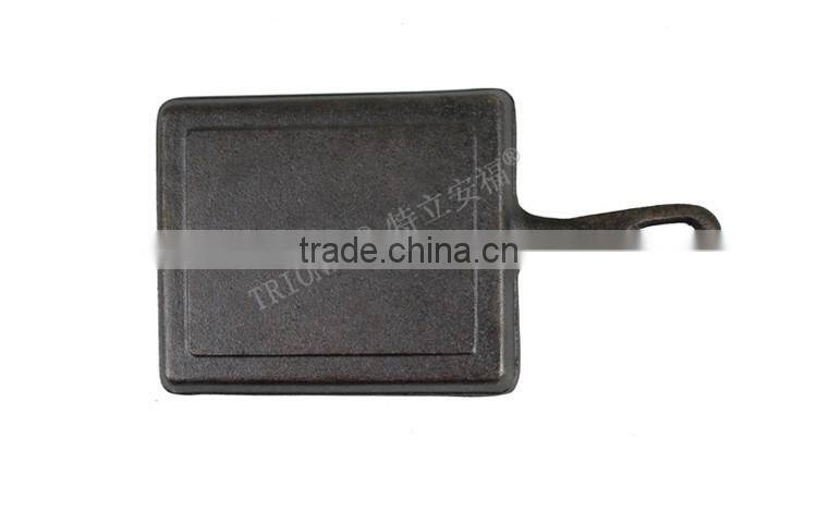 Single handle thread interior bottom cast iron grill pan manufacturer china