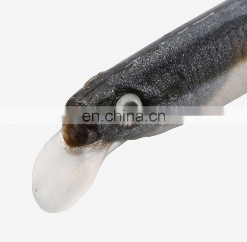 JOHNCOO Needle Shape Tail 80mm 2.5g Pvc Material Soft Bait Fishing Lures with Tongue 6pcs/bag