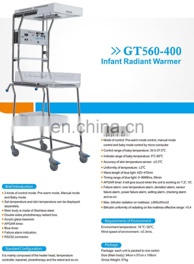 Good price medical baby infant radiant warmer with phototherapy