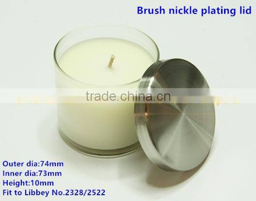 74mm Brush nickle plating candle lid