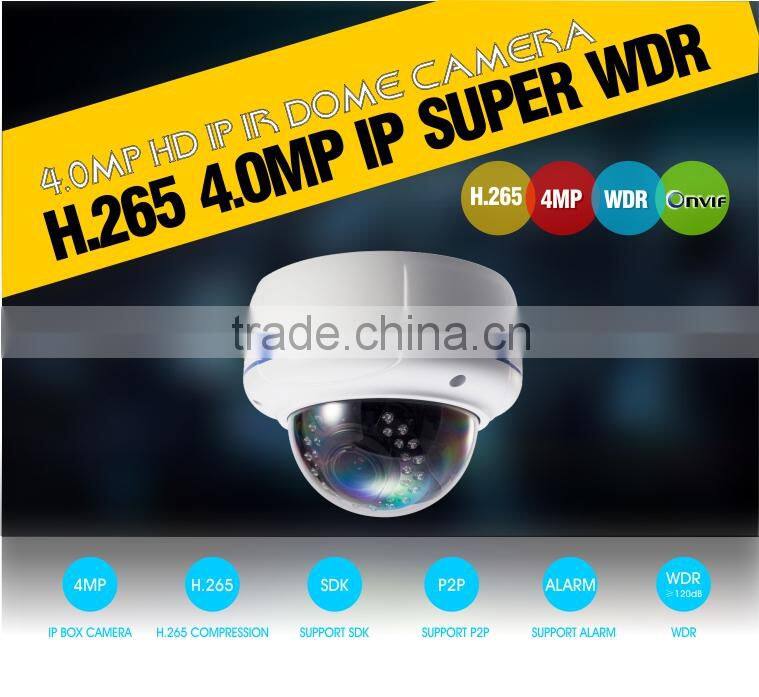 4.0MP H.265 HD IP Camera WDR H.265 Nigth Vision With Bracket Weather/Waterproof IP IR Dome Camera CCTV Camera