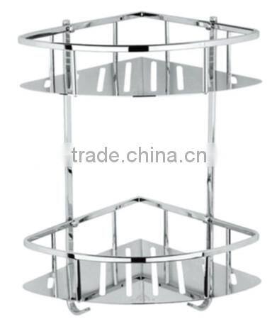 Stainless steel bath corner shelf, stainless steel single tier corner rack, 725