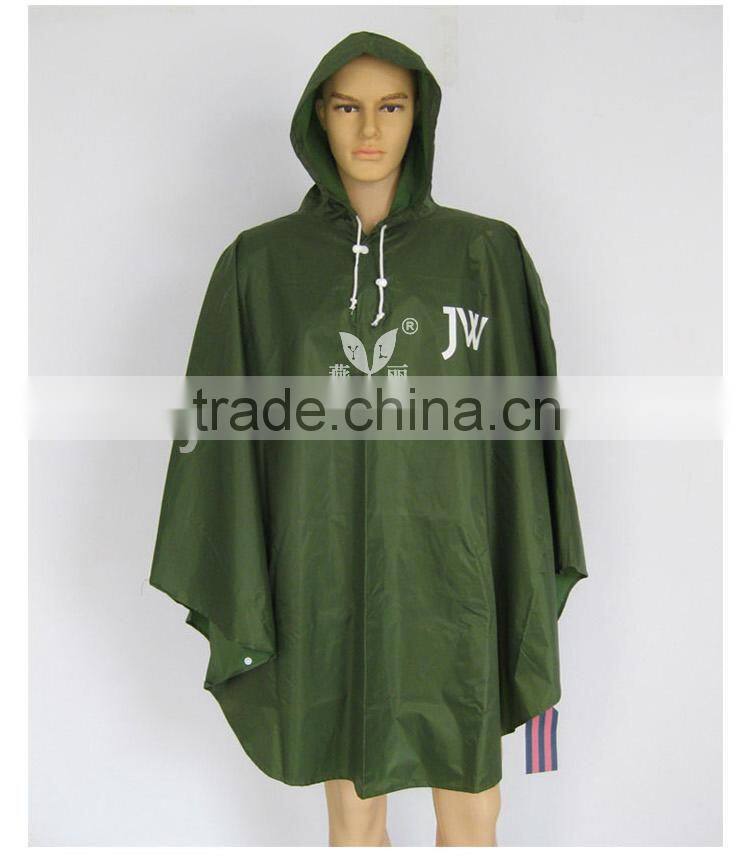 YANLI high quality pvc waterproof,windproof poncho raincoat for adult