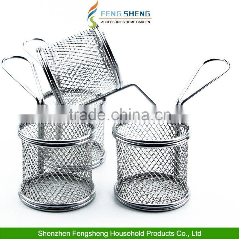 Mini Chrome Chip Fryer Serving Food Presentation Basket by Kitchen Stars