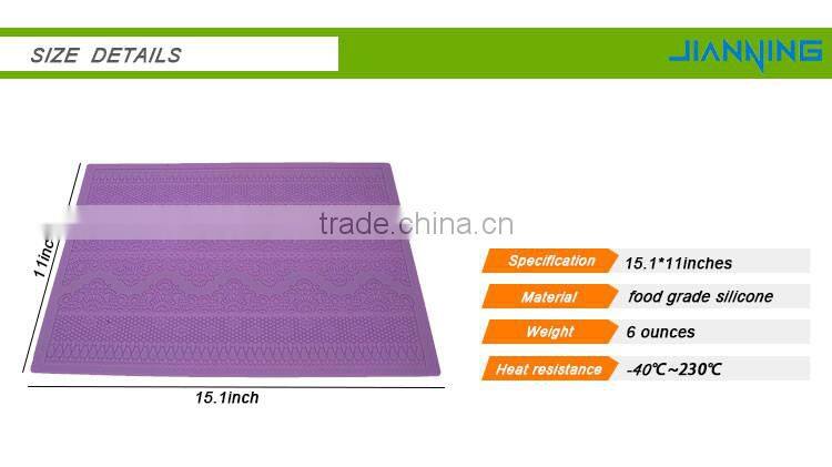 Flower Pattern Silicone Mat Fondant Cake Lace Embossed Cake Mold Mould Purple