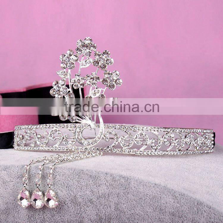 BlingBling Cheap Wholesale Bridal Crown Crystal Rhinestone Pave Wedding Jewelry for Fashion Bridal Tiara Jewelry