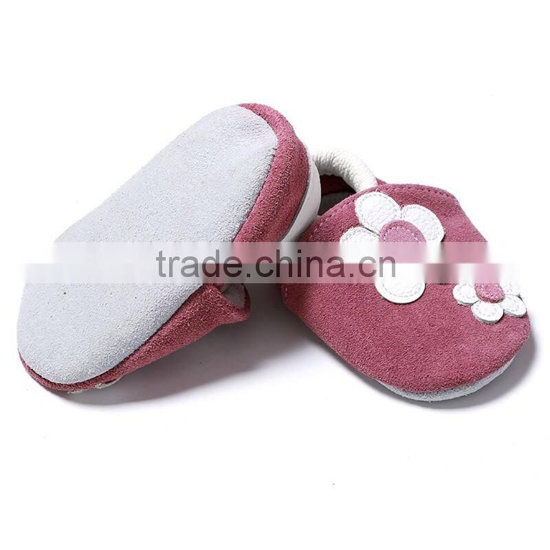 Crochet kids soft shoes toddler infant leather baby shoes antiskid moccasin folwer