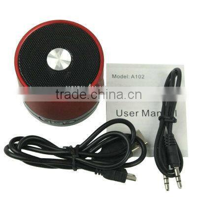A102 HiFi Bluetooth 2.0 Aluminum Card Reader mini Speaker