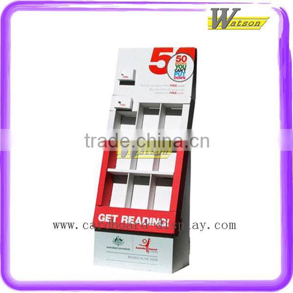 Supermarket Promotion Compartment Stand Paper Floor Gifts Display For LED