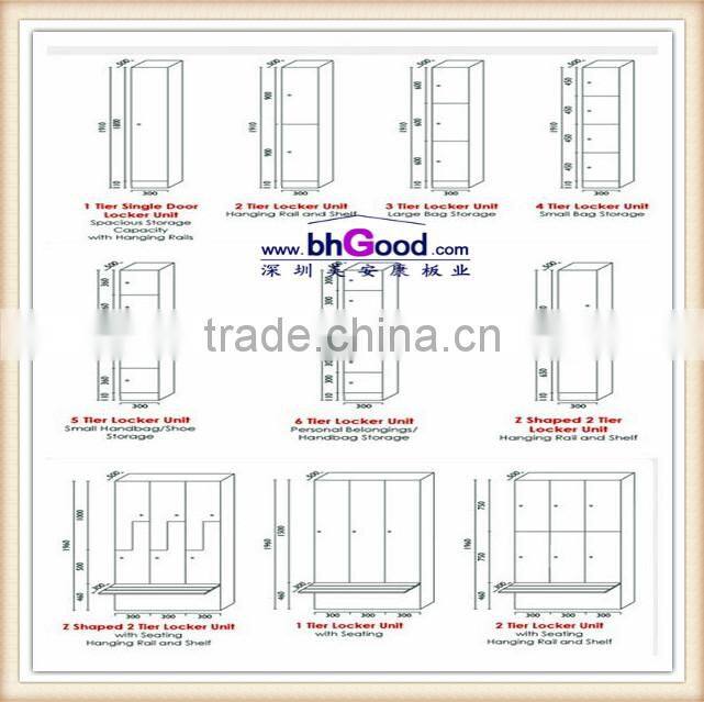2 tiers waterproof phenolic antique lockers furniture for sale