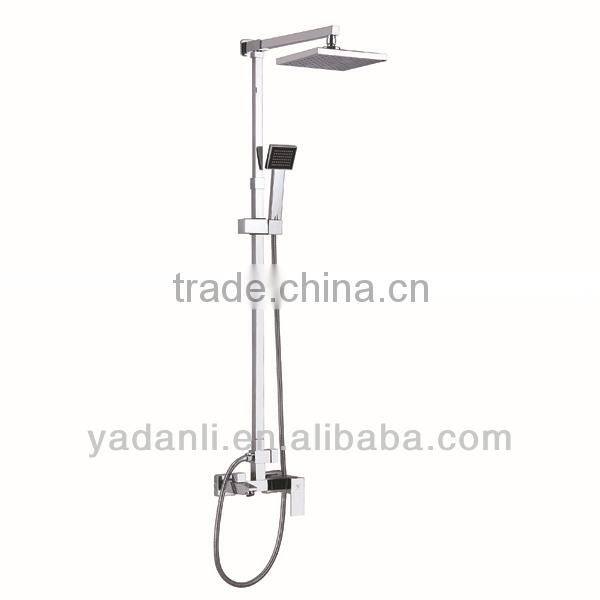 High quality polished chrome surface brass square pattern single lever shower mixer -FL280