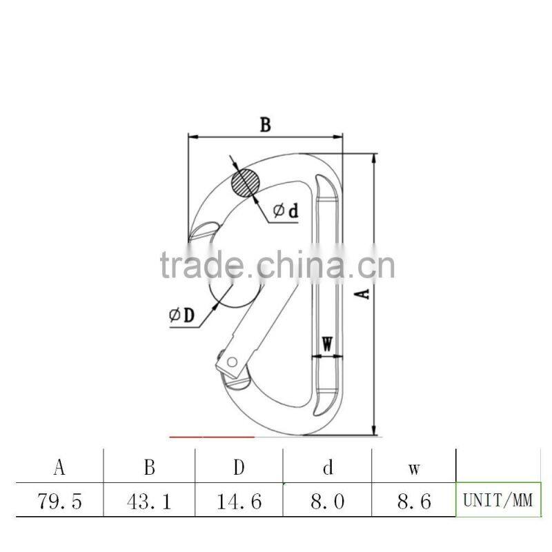 wholesale high quality capacity d type aluminum hook