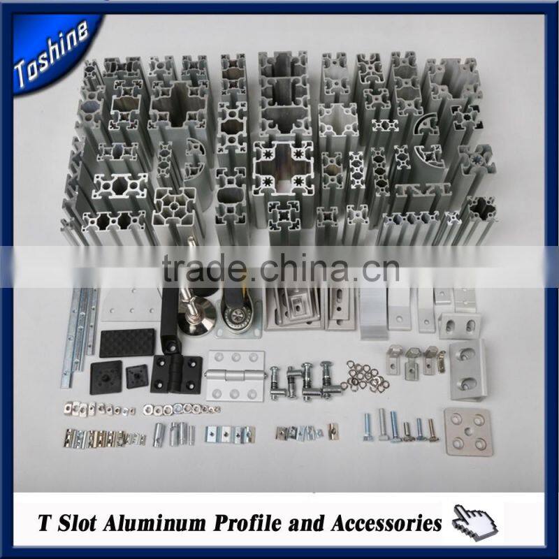 Industrial aluminum profile with powder coating or anodizing