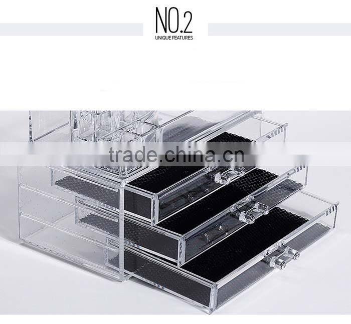 custom acrylic make up organizer and acrylic cosmetic stand