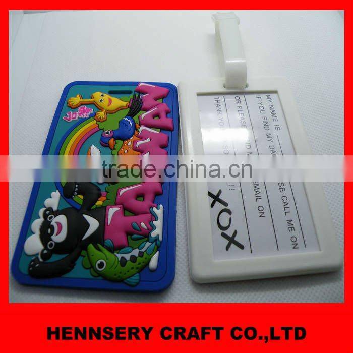 Fashion 3D Soft custom Pvc bag Tag