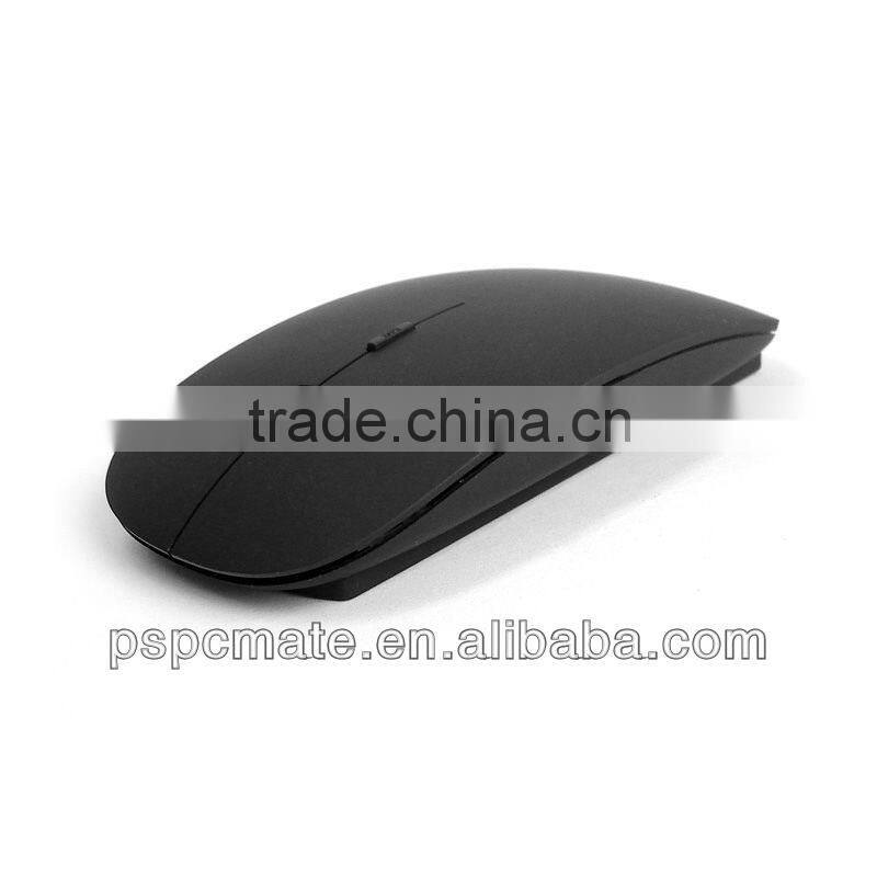 2015 Hot Black Rubber Surface 2.4G usb optical Flat travel wireless mouse for XP,windows and ISO systems