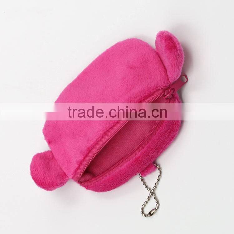 Fighting monkey coin purse, cute animal coin pouch; plush coin purse with metal ball chain