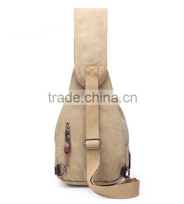 Factory price qualified easy taking canvas chest bag for men
