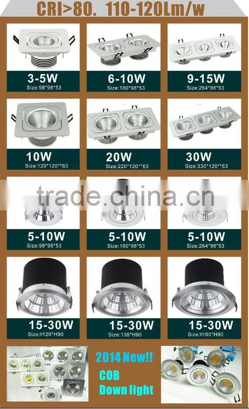 LED COB Light, Adjustable downlight,dimmable downlight 5w 7w 10w 15w 20w 30w