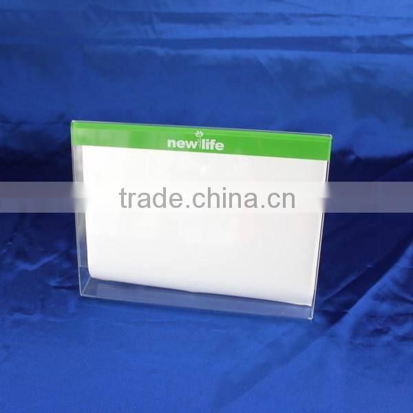 PMMA poster holder for product propaganda, 6x4 inch lucite sign holder display