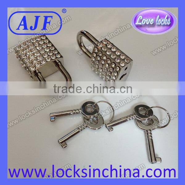 Newest square rhinestone padlock for necklace