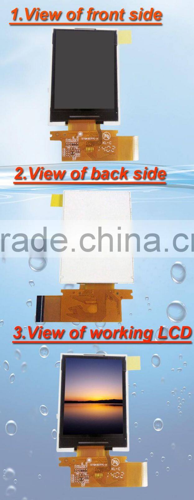 2.0inch 240*320 MCU/RGB/SPI multi interface tft high brightness transflective screen