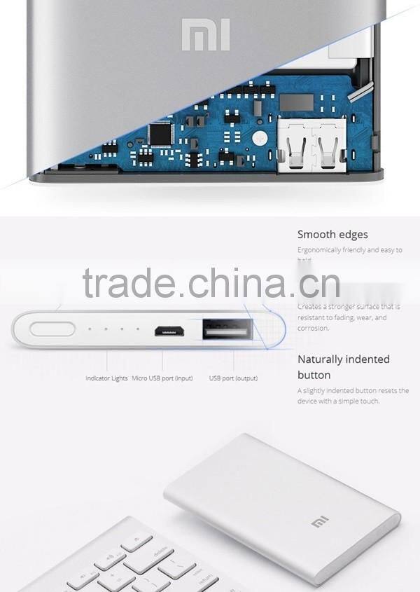 9.9mm USB Slim 5000mAh Original Xiaomi Power Bank Mi Portable battery pack Charger For Mi4 Mi3 For iPhone 6 5s Cell Phones