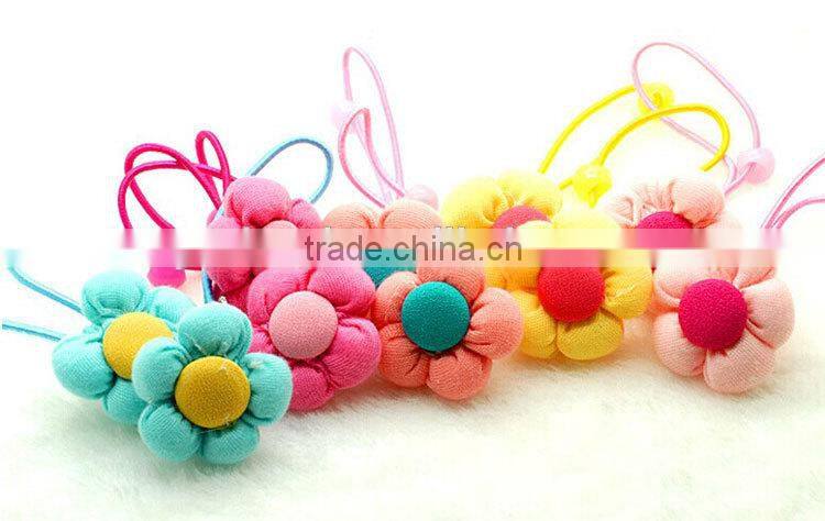 2014 New arrive kids rose flower hair band with elastic string