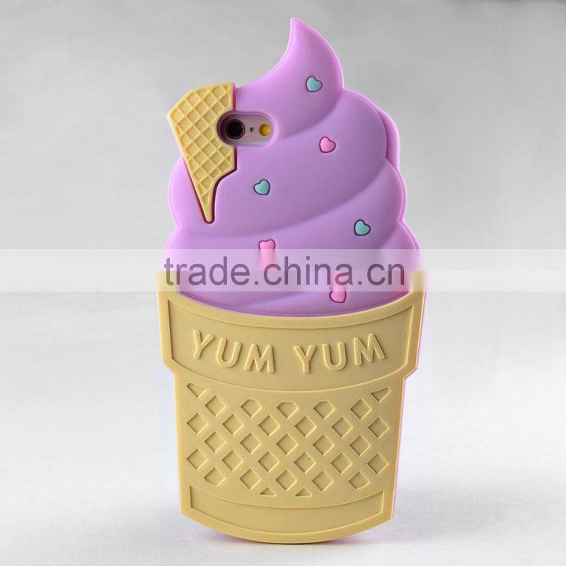 custom silicone ice cream type cell phone case for iphone 6