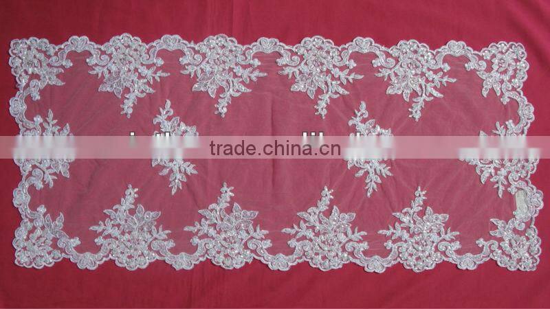 Bridal Square Beaded Corded White Tablecloth Manufacture