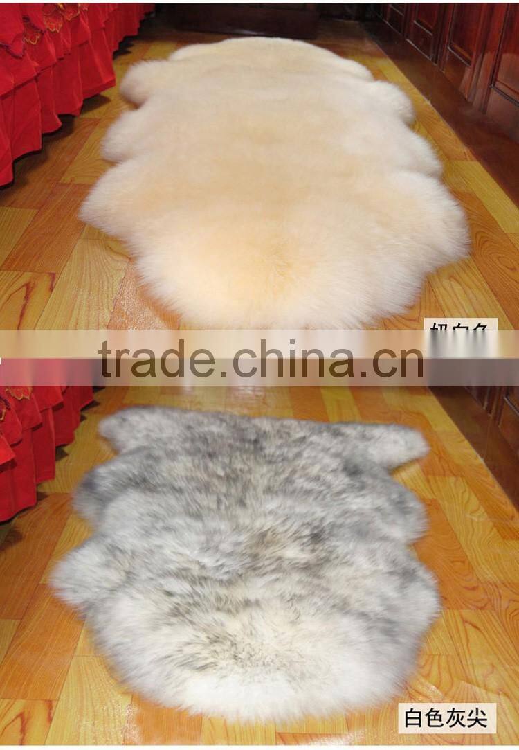 sheepskin rug home decoration ,round shape luxury sheep fur carpet