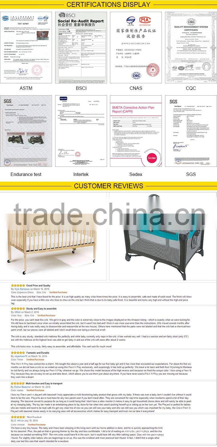 WBC-22B hot selling euro UK style multi-purposes baby cot dimensions, baby cot wheels