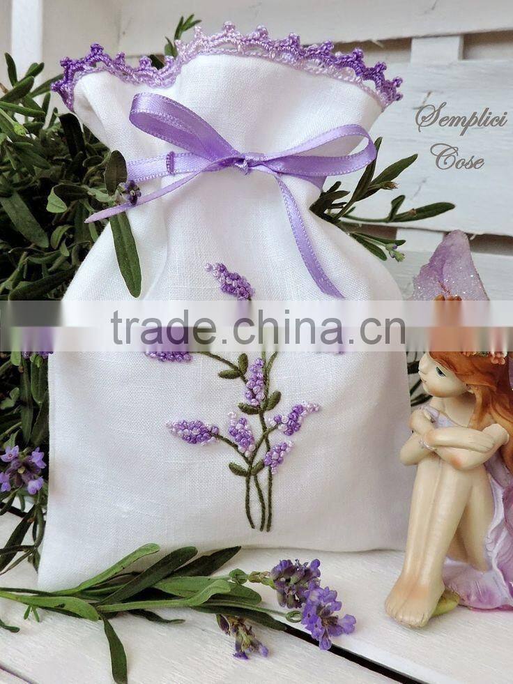 cotton white Hand made Lavender Bags with lace