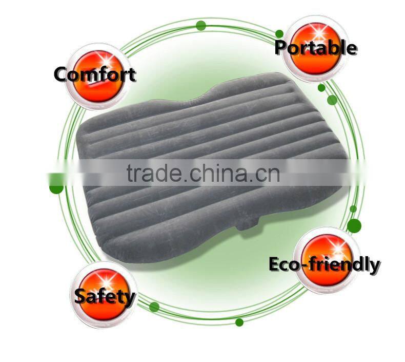 Orange flocked Car Travel Inflatable Mattress Bed