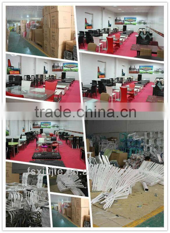 XjL833 Wholesales Modern Large Extendable Crystal Tempered Glass Dining Table, High-carton Steel Dining Room Table
