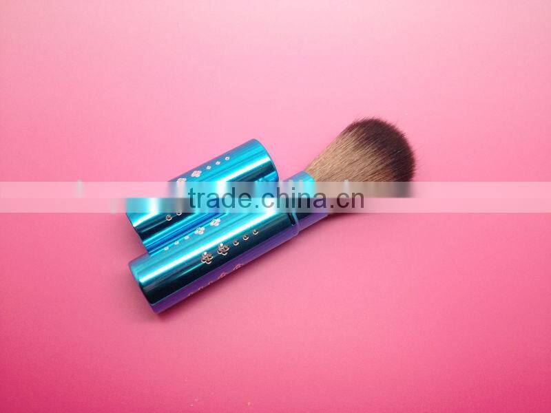 printed brush blue and purple retractable blush brush diamond makeup brushes