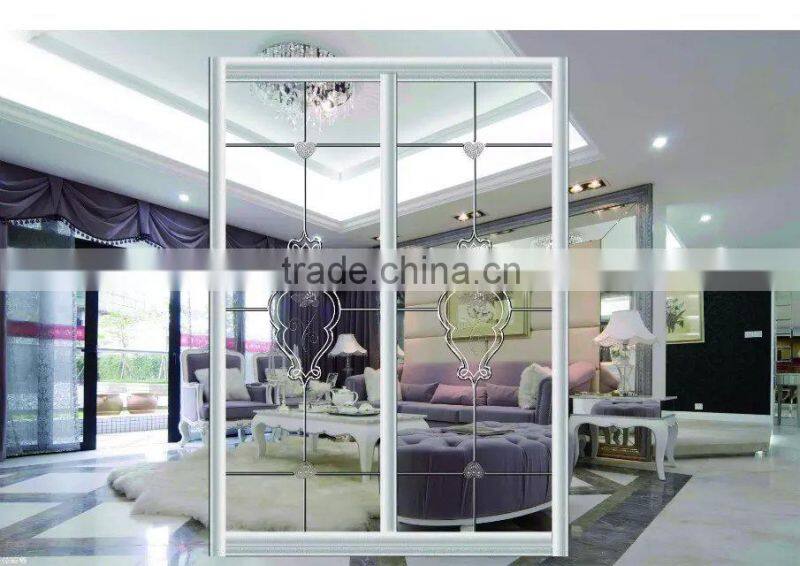 durable wooden frame glass carving for kitchen partition office partition