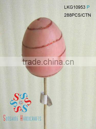 Hot Sale Artificial Polyster Easter Egg With Stem For Christmas And Home Decoration