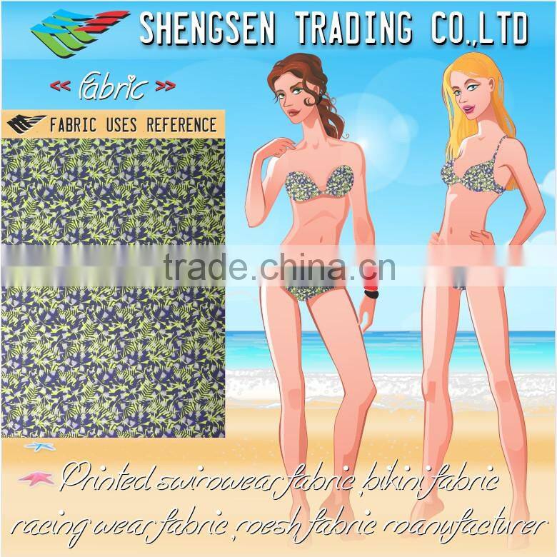 designer blue lycra beach wear print fabric