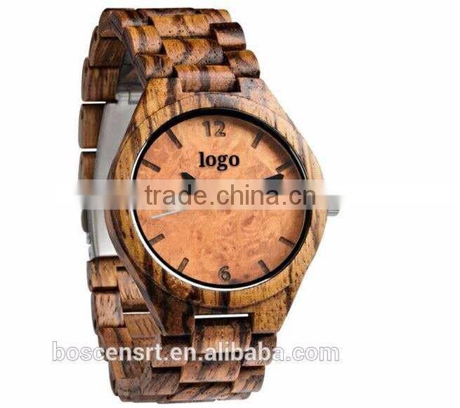2016 Luxury Novelty Wooden Watches Different Sandal Unisex Japan Movement Gift Wooden case WristWatches Customize Logo