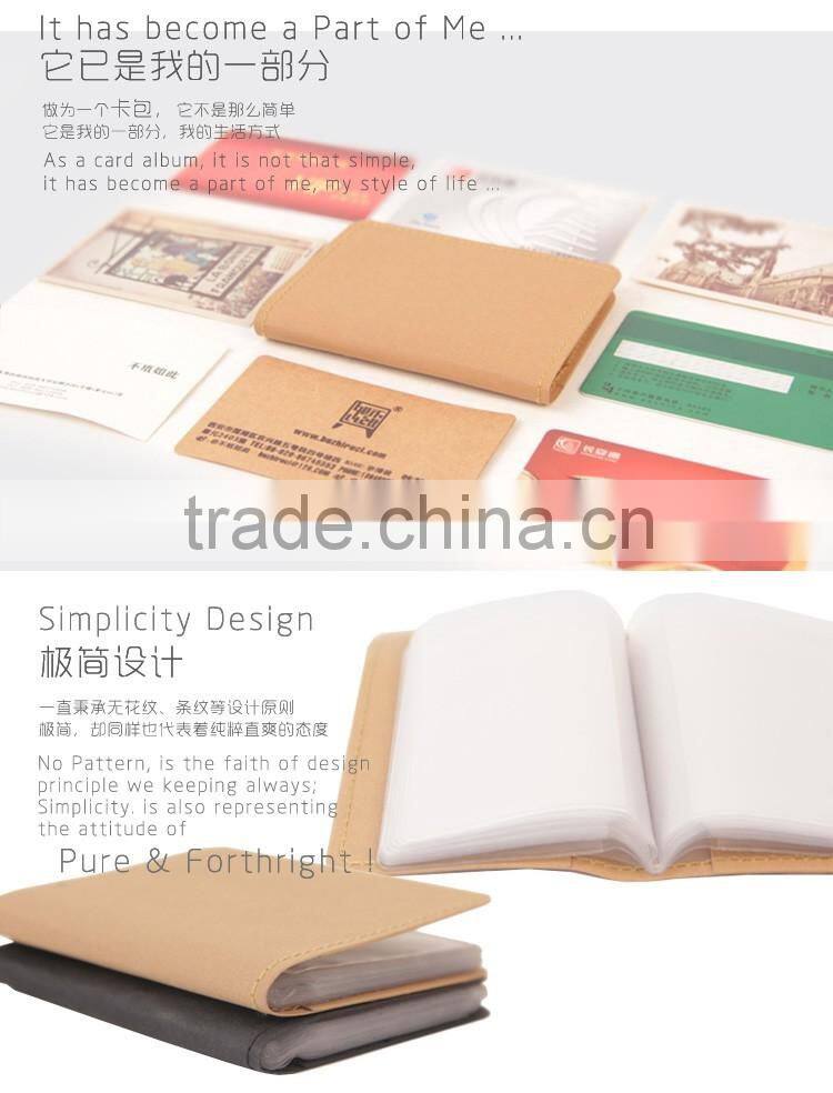 Ultra Slim Waterproof Recycle Kraft Paper ID Card Name Card Holder Album Bag