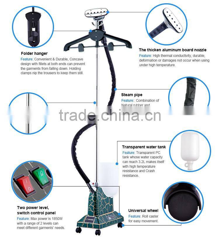 LT-4 Dark green high quality compectitive price CE/CB certification OEM steam iron upright garment seamer