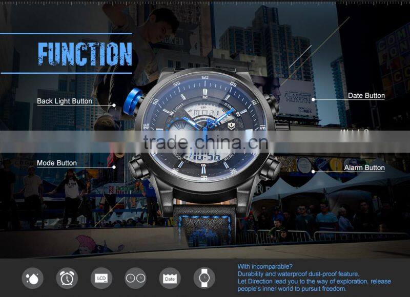 Weide quartz stainless steel watch water resistant watches made in china men's watches