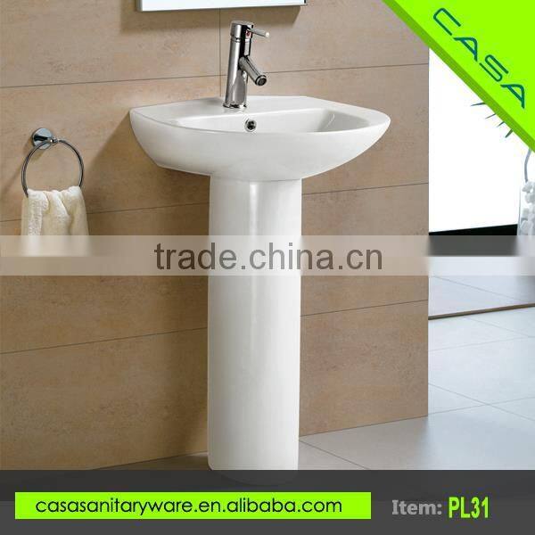 Low price white ceramic modern pedestal basin