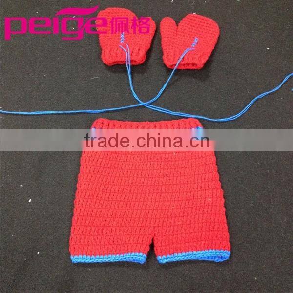 blue and red baby Crochet Boxing Outfit