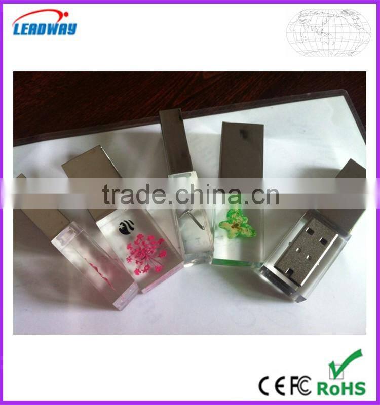 acylic emgrossed logo usb flash drive stock usb stick
