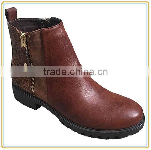 New ladies chuncky boots women new flat low heel boots