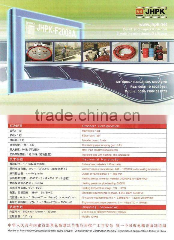 polyurethane spray foam machine JHPK-F2008A manufactrue
