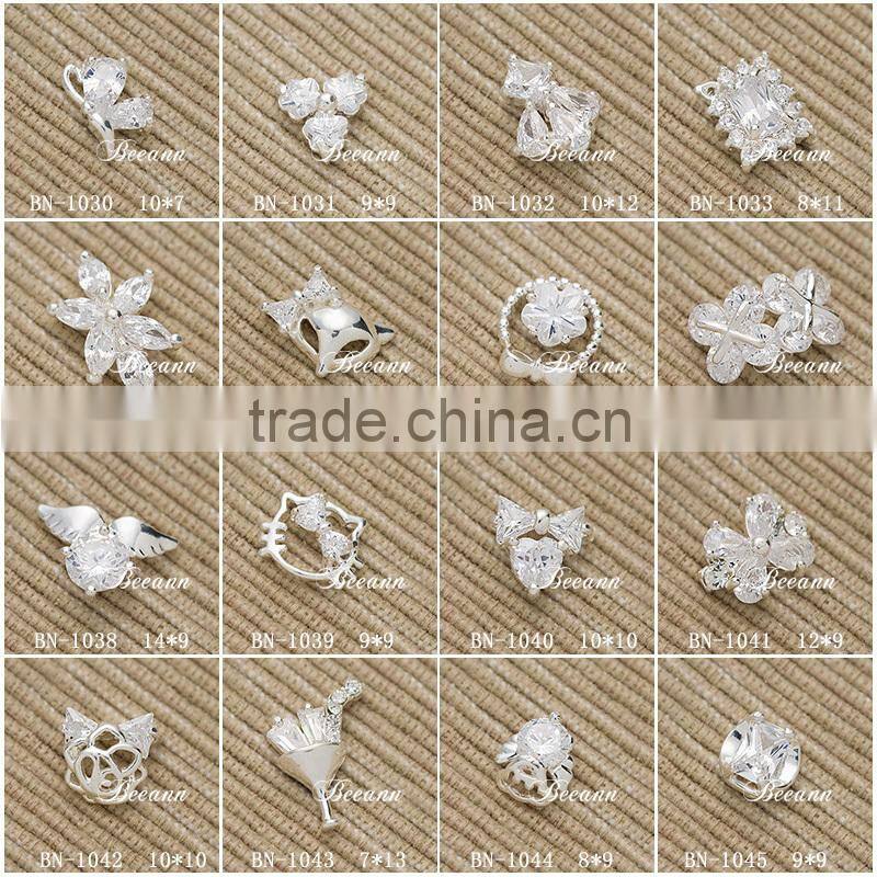 2015 DIY Yellow Colour Cross Zircon Nail Art Jewelry